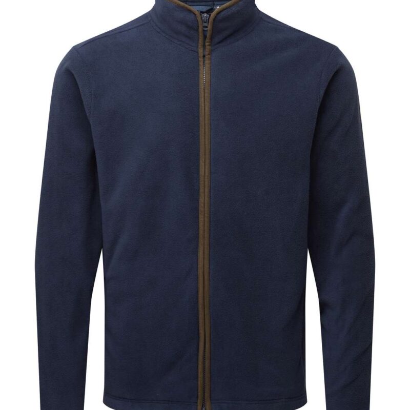 Premier MEN FLEECE JACKET 'ARTISAN' - Navy/Brown