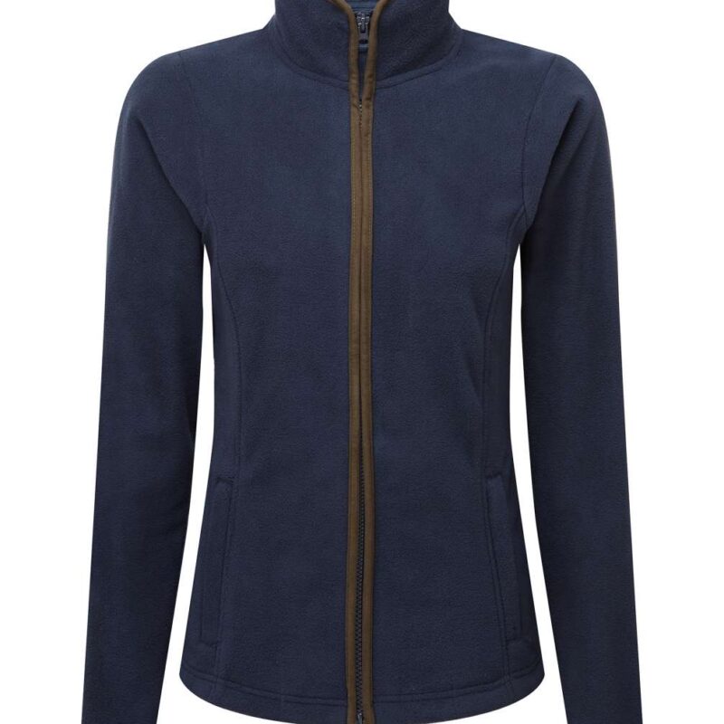 Premier WOMEN JACKET FLEECE 'ARTISAN' JACKET - Navy/Brown