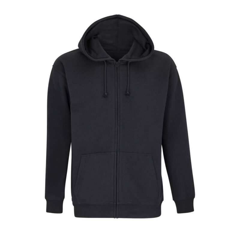 so03812-black-a1 SOL'S CARTER - UNISEX FULL-ZIP HOODIE - Μαύρο