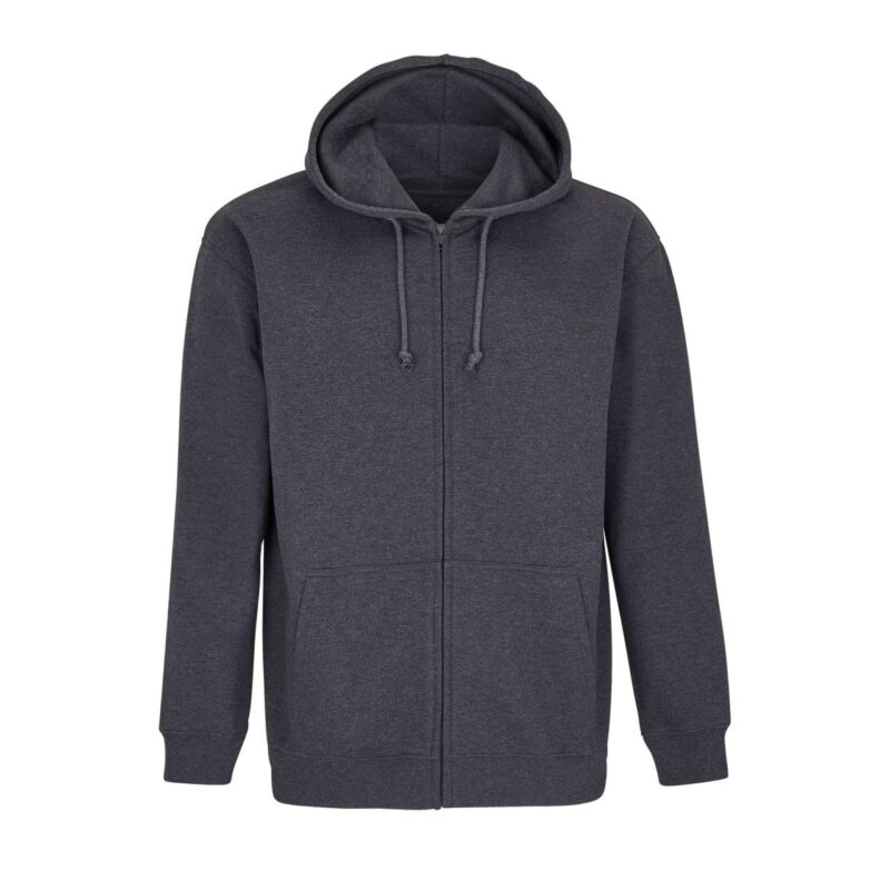 so03812-charcoal_melange-a1 SOL'S CARTER - UNISEX FULL-ZIP HOODIE - 60% Cotton/40% Recycled Polyester