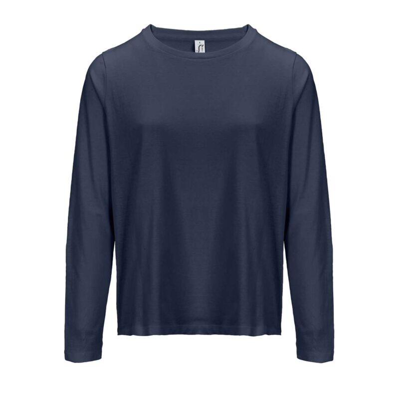 SOL'S T-SHIRT WOMEN - ROUND LONG SLEEVE WITH NECK MONARCH - Μπλε μαρίν