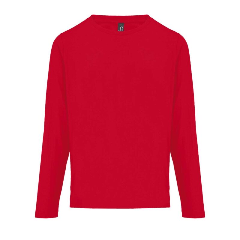 SOL'S T-SHIRT WOMEN - ROUND LONG SLEEVE WITH NECK MONARCH - Κόκκινο