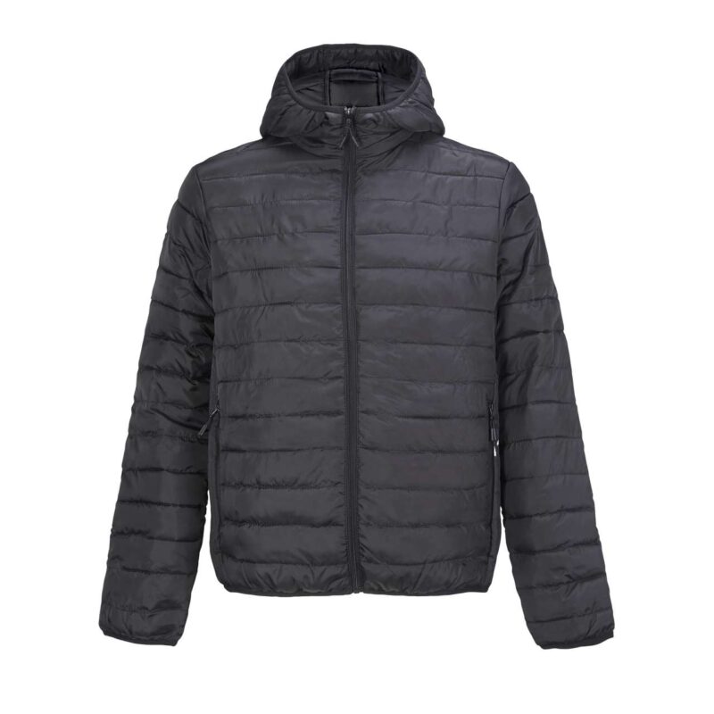 LIGHTWEIGHT STREAM HOODED PADDED - SOL'S HOODED MEN JACKET - Μαύρο