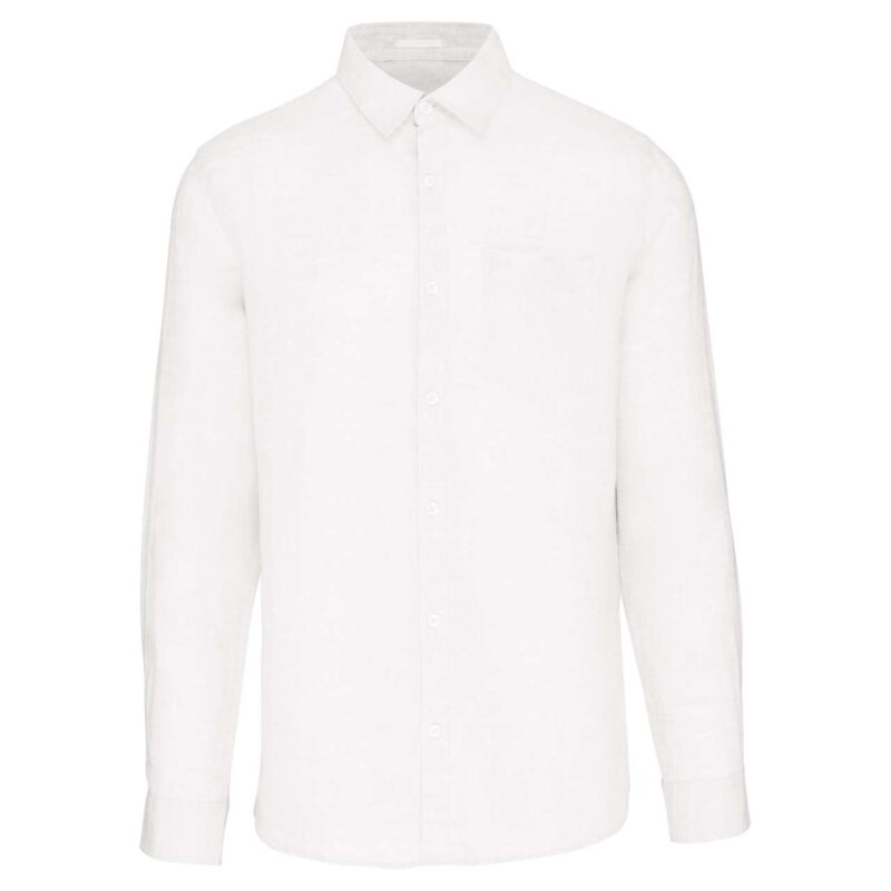 sp504-white-a1 Spasso MEN'S LINEN SHIRT - Λευκό