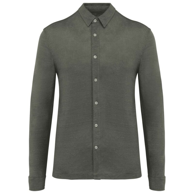 sp518-organic_khaki-a1 Spasso MEN'S LINEN SHIRT - Organic Khaki