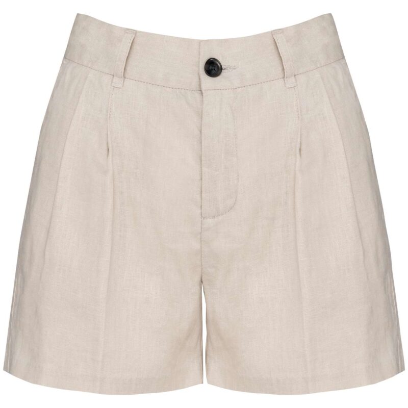 sp713-linen_sand-a1 Spasso LADIES' LINEN SHORT - Linen Sand