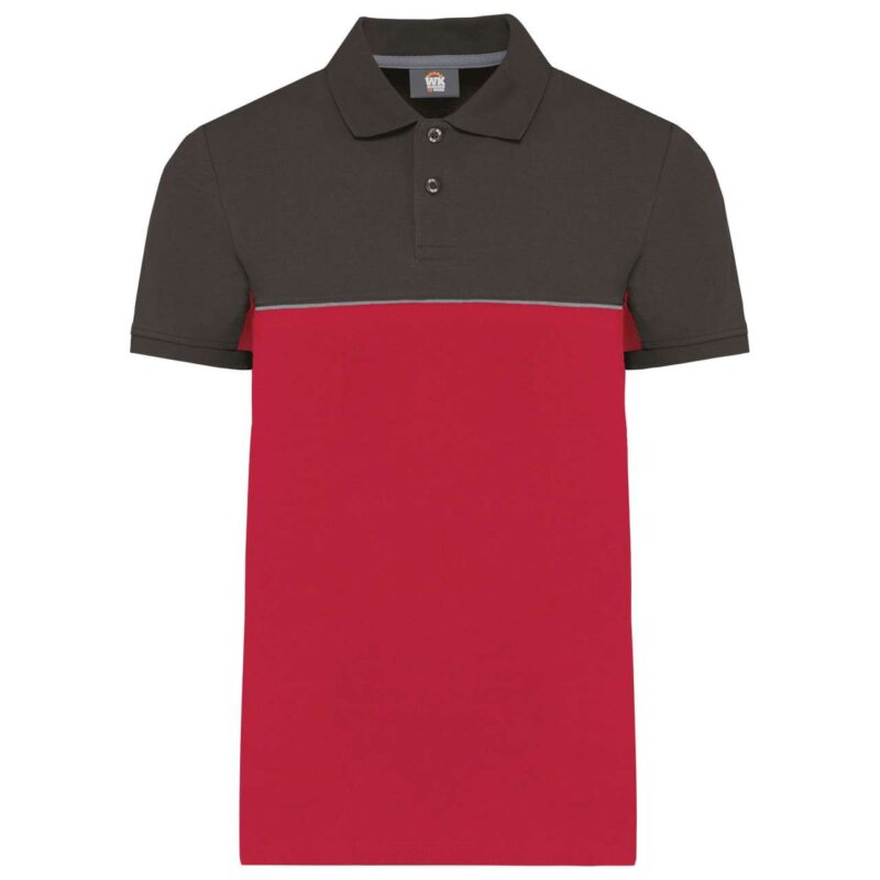 Designed To Work UNISEX ECO-FRIENDLY TWO-TONE SHORT SLEEVE POLO SHIRT - Κόκκινο/Σκούρο Γκρι