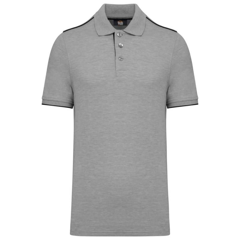 Designed To Work MEN SHORT-SLEEVED CONTRASTING DAYTODAY POLO SHIRT - Oxford Grey/Black
