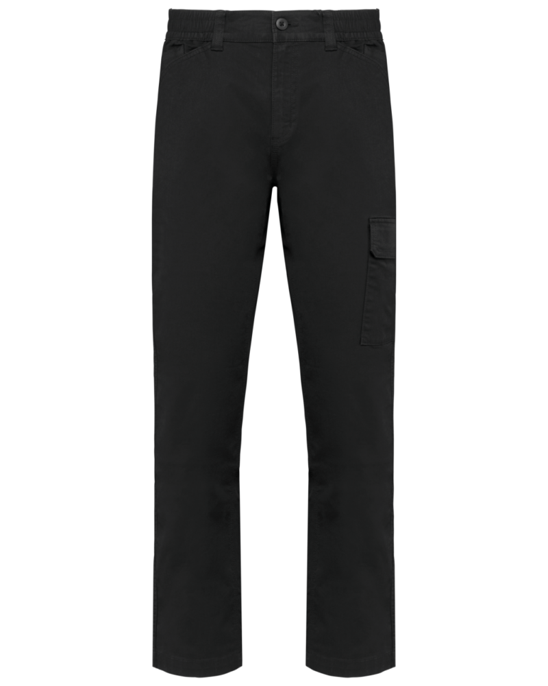 wk709-black-a1 Designed To Work UNISEX COTTON STRETCH TROUSERS - Μαύρο