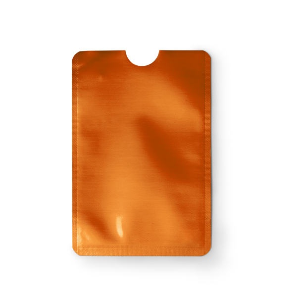 1374_31_2_1 Φάκελος καρτών RFID με τελείωμα αλουμινίου TRAVIS - Πορτοκαλί