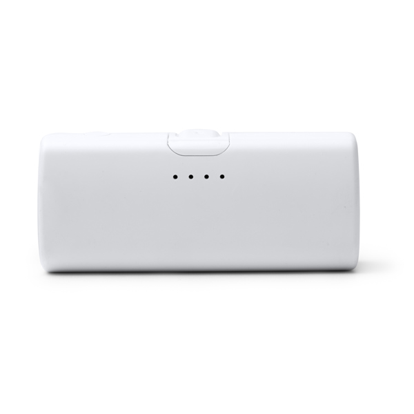 1712_01_2_1 Power bank 5000mAh απο ανακυκλωμένο ABS με BIPER - Λευκό