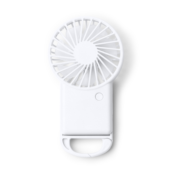 1797_01_2_1 Ανεμιστήρας χειρός με καραμπίνερ και λειτουργία υποστήριξης GIZA - Λευκό