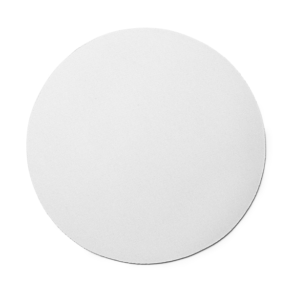 Στρογγυλό mouse pad, με μαλακή πολυεστερική επιφάνεια YUBA - Λευκό