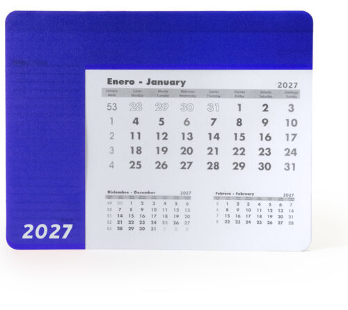 Ορθογώνιο mouse pad με ημερολόγιο SERBAL - Βασιλικό μπλε