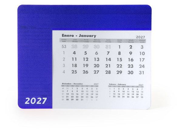 3017_05_2_1 Ορθογώνιο mouse pad με ημερολόγιο SERBAL - Βασιλικό μπλε