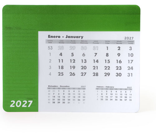3017_226_2_1 Ορθογώνιο mouse pad με ημερολόγιο SERBAL - Πράσινη φτέρη