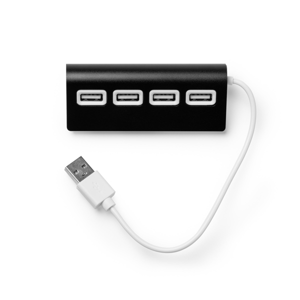 3033_02_2_1 Θύρα USB με σώμα αλουμινίου, δίχρωμο φινίρισμα PLERION - Μαύρο
