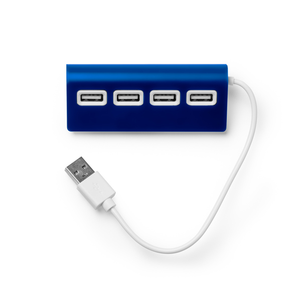 3033_05_2_1 Θύρα USB με σώμα αλουμινίου, δίχρωμο φινίρισμα PLERION - Βασιλικό μπλε