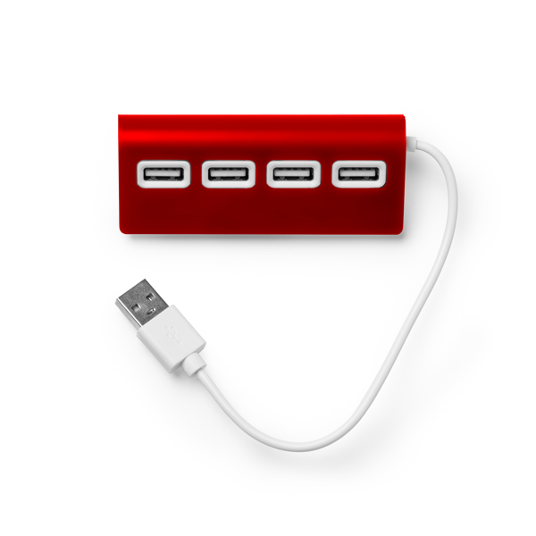 Θύρα USB με σώμα αλουμινίου, δίχρωμο φινίρισμα PLERION - Κokkino