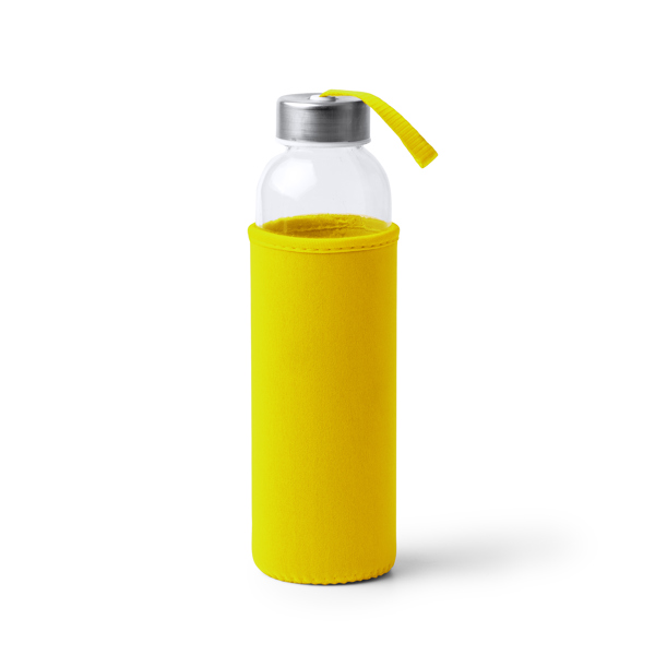 4040_03_2_1 Γυάλινη φιάλη χωρητικότητας 500 ml και περίβλημα CAMU - Κίτρινο