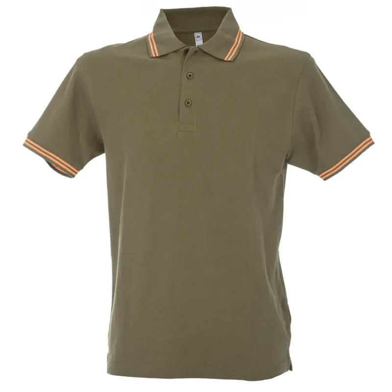 992910_resized Polo Paris Man - Πρασινο Στρατου/Πορτοκαλι