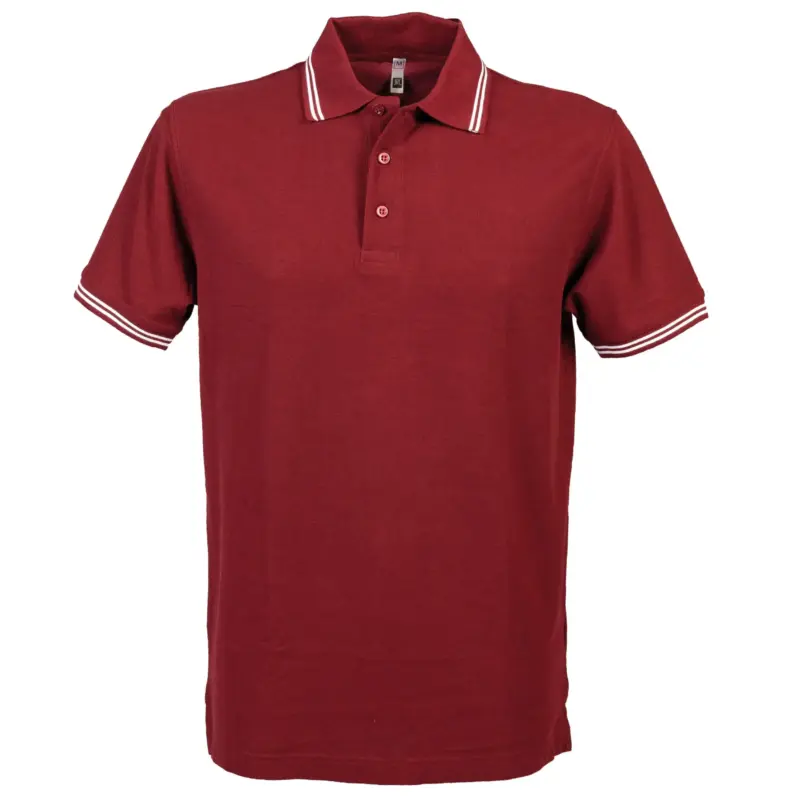 992994_resized Polo Paris Man - Μπορντο/Λευκο