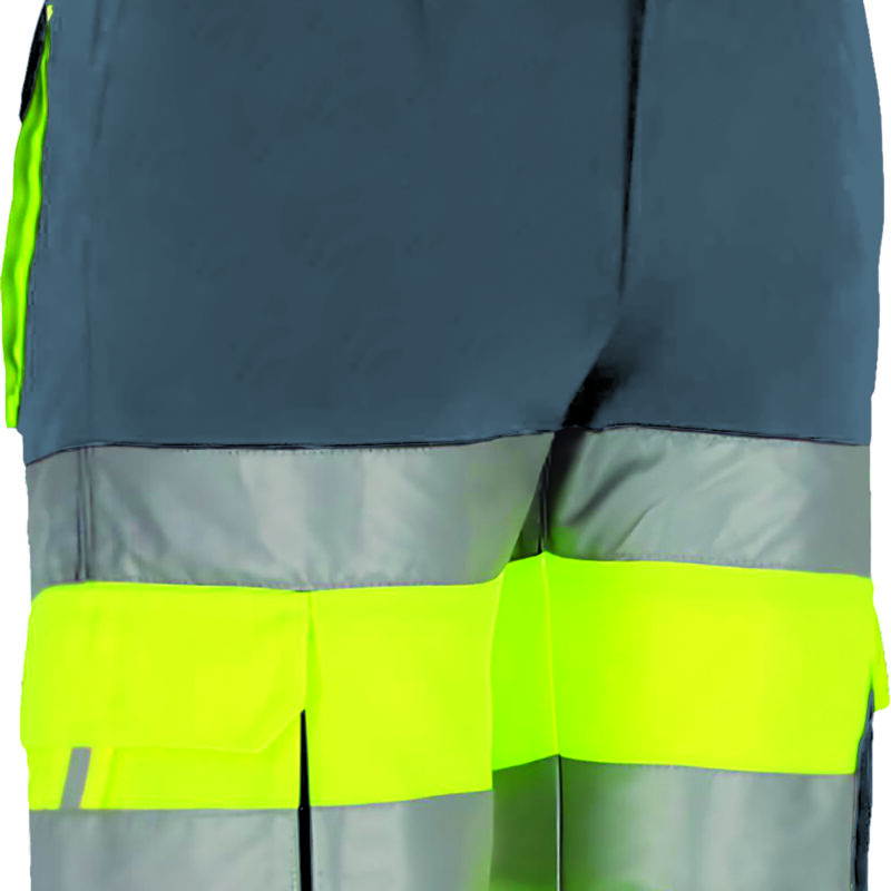 BEVABRAAC Υψηλής ορατότητας Bermuda Shorts BRANDON - Fluo Κίτρινο-Cement Γκρι