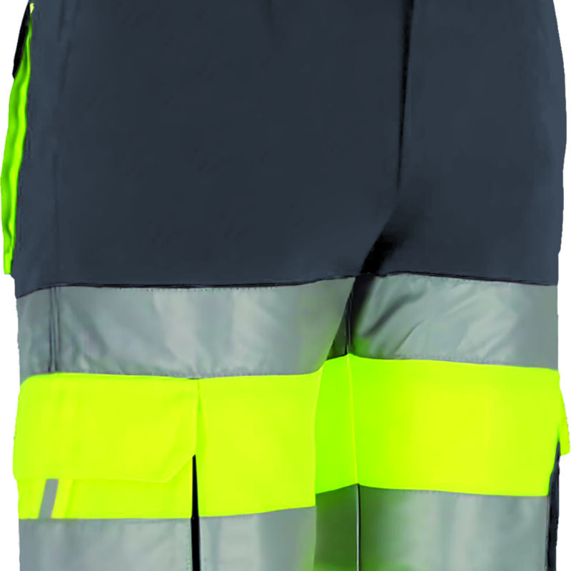 BEVABRAAG Υψηλής ορατότητας Bermuda Shorts BRANDON - Fluo Κίτρινο-Charcoal Γκρι