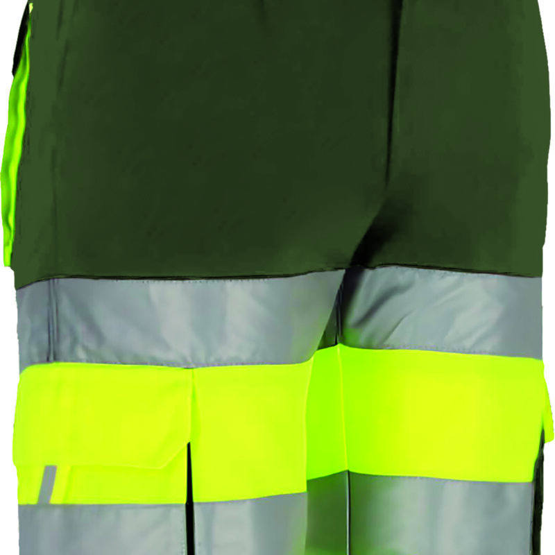 BEVABRAAK Υψηλής ορατότητας Bermuda Shorts BRANDON - Fluo Κίτρινο-Χακί Πράσινο
