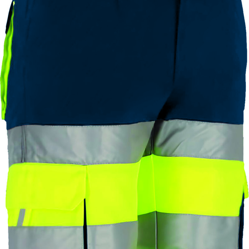 BEVABRAAM Υψηλής ορατότητας Bermuda Shorts BRANDON - Fluo Κίτρινο-Orion Μπλε σκούρο Μπλε