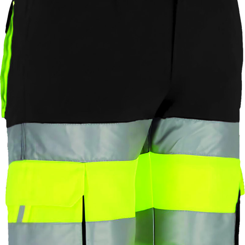 BEVABRAAN Υψηλής ορατότητας Bermuda Shorts BRANDON - Fluo Κίτρινο-Μαύρο