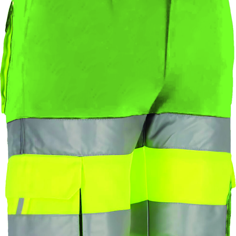 BEVABRAAP Υψηλής ορατότητας Bermuda Shorts BRANDON - Fluo Κίτρινο-Μήλο Πράσινο