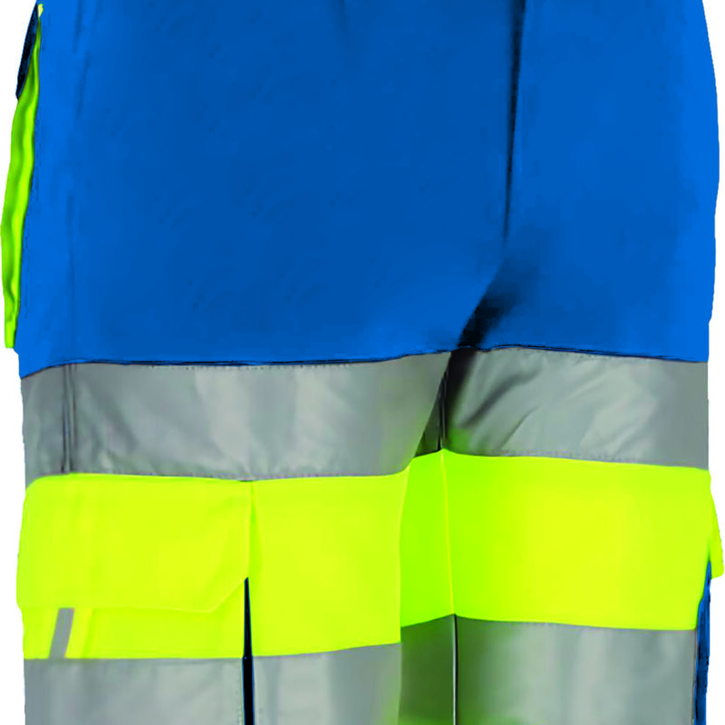 BEVABRAAY Υψηλής ορατότητας Bermuda Shorts BRANDON - Fluo Κίτρινο-Ρουά Μπλε