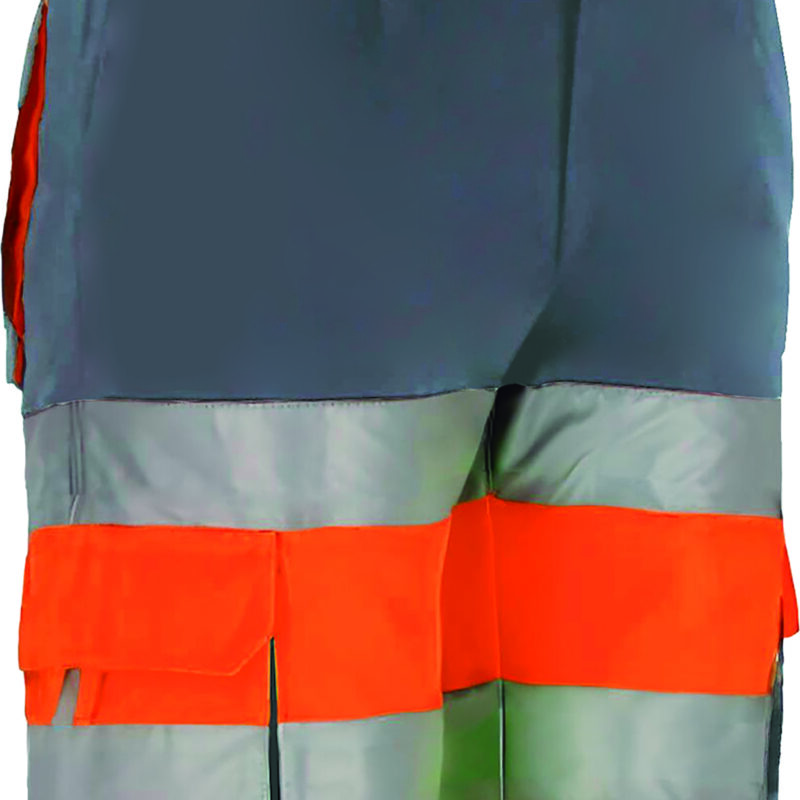BEVABRANG Υψηλής ορατότητας Bermuda Shorts BRANDON - Fluo Πορτοκαλί-Charcoal Γκρι