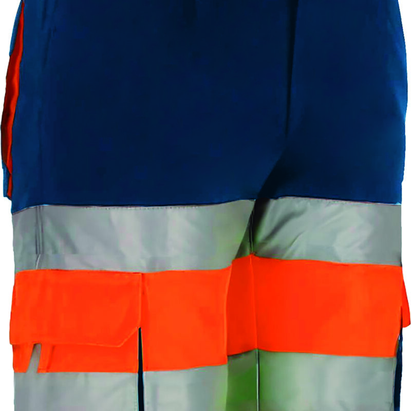 BEVABRANM Υψηλής ορατότητας Bermuda Shorts BRANDON - Fluo Πορτοκαλί-Orion Μπλε σκούρο Μπλε