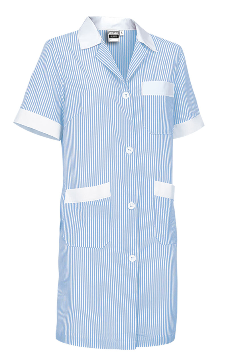 Γυναικείο Lab Coat ALANIS - Λευκό-Γαλάζιο Μπλε