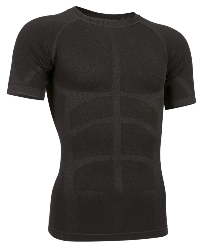 CAVACOLNG Κοντομάνικο Stretchy Base Layer T-Shirt COLDASY - Μαύρο