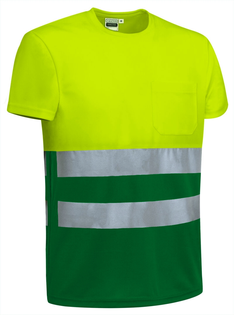 CAVADEMAB Υψηλής ορατότητας S/S T-Shirt DEMOLITION - Fluo Κίτρινο-Πράσινο Μπουκαλί