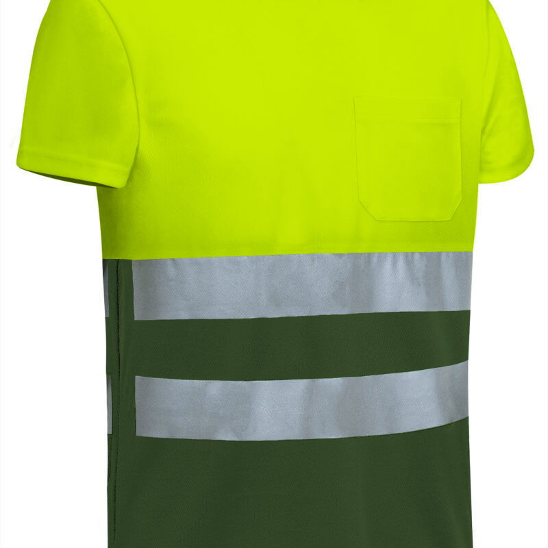 CAVADEMAK Υψηλής ορατότητας S/S T-Shirt DEMOLITION - Fluo Κίτρινο-Χακί Πράσινο