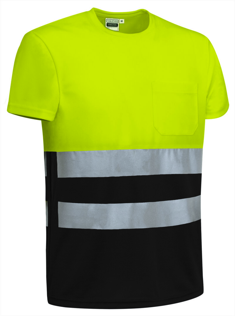 CAVADEMAN Υψηλής ορατότητας S/S T-Shirt DEMOLITION - Fluo Κίτρινο-Μαύρο