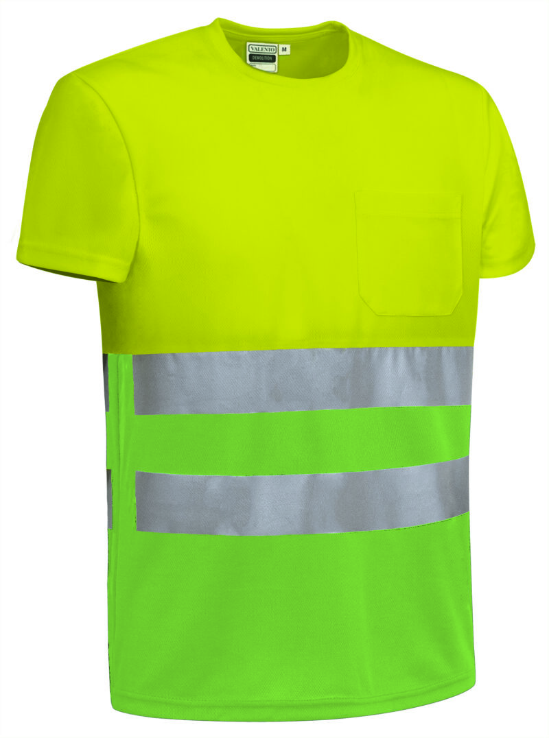 CAVADEMAP Υψηλής ορατότητας S/S T-Shirt DEMOLITION - Fluo Κίτρινο-Μήλο Πράσινο