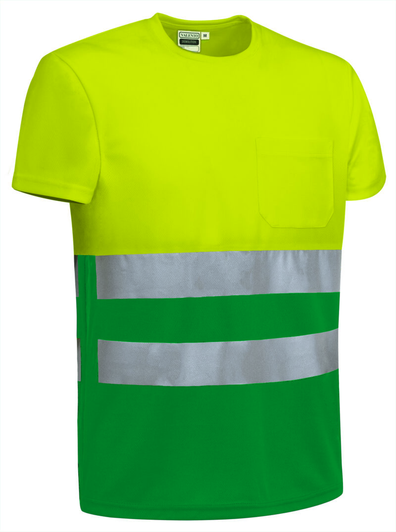 CAVADEMAV Υψηλής ορατότητας S/S T-Shirt DEMOLITION - Fluo Κίτρινο-Kelly Πράσινο