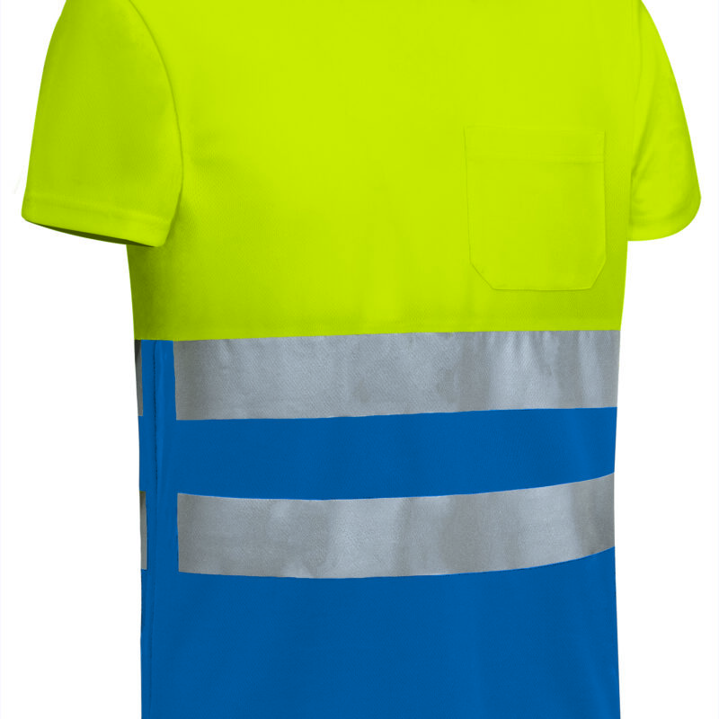 CAVADEMAY Υψηλής ορατότητας S/S T-Shirt DEMOLITION - Fluo Κίτρινο-Ρουά Μπλε