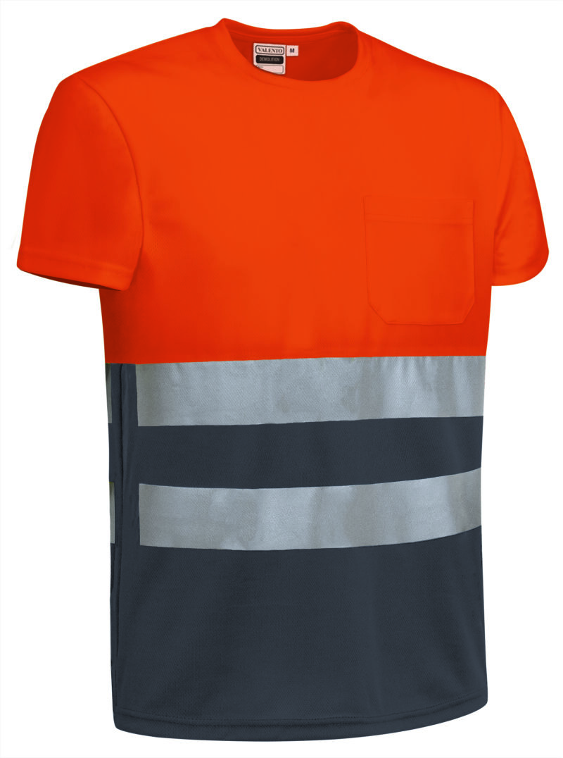 CAVADEMNG Υψηλής ορατότητας S/S T-Shirt DEMOLITION - Fluo Πορτοκαλί-Charcoal Γκρι