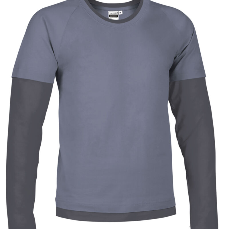 T-Shirt DENVER - Jeans Μπλε-Charcoal Γκρι