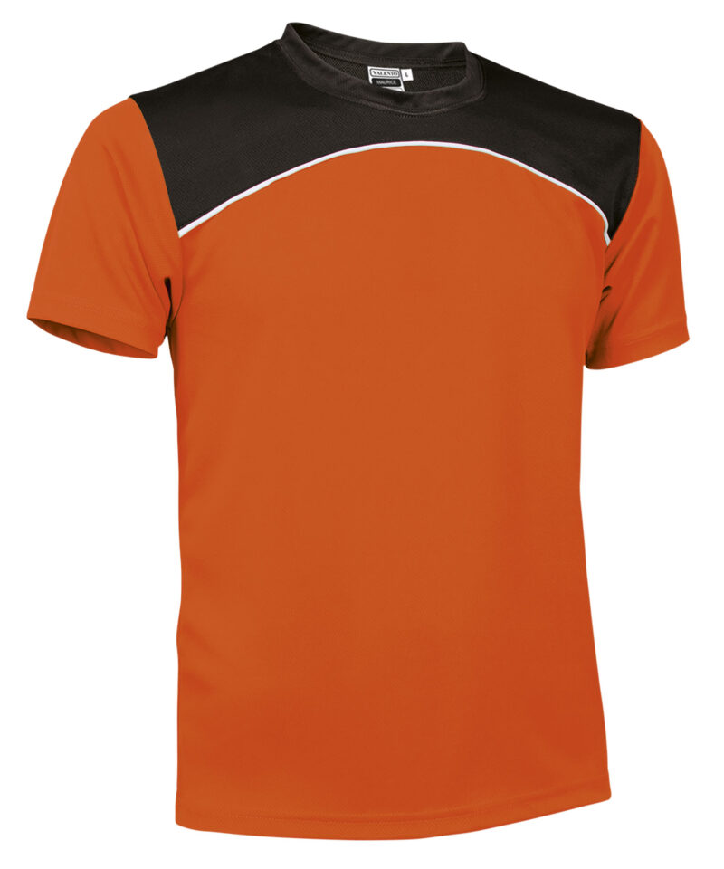 CAVAMAUNB Τεχνικό T-Shirt MAURICE - Fluo Πορτοκαλί-Λευκό-Μαύρο