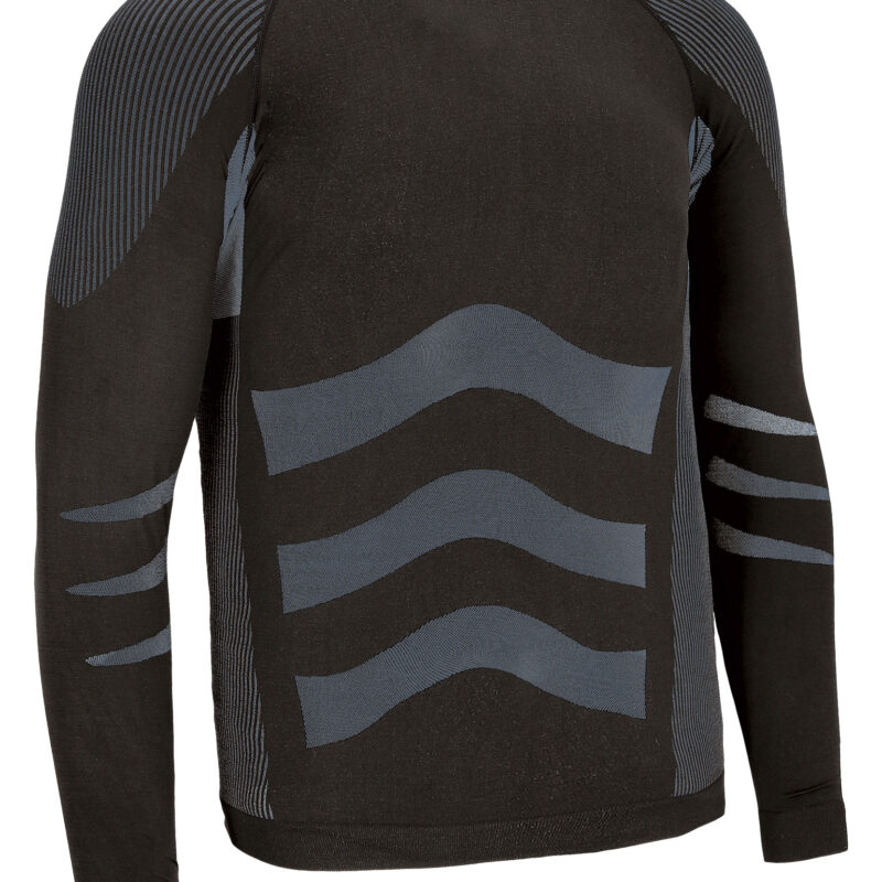 Μακρυμάνικο Stretchy Base Layer T-Shirt SIDEROS - Μαύρο-Cement Γκρι