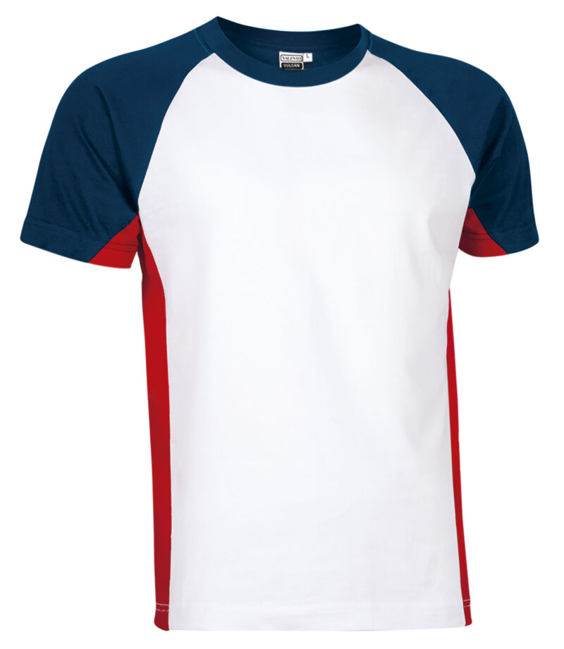 CAVAVULBL T-Shirt VULCAN - Λευκό-Lotto Κόκκινο-Orion Μπλε σκούρο Μπλε