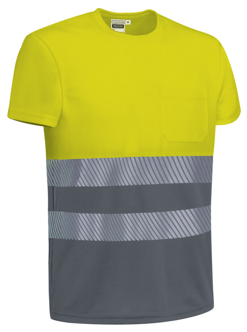 CAVAWEXAC Υψηλής ορατότητας S/S T-Shirt WEXFORD - Fluo Κίτρινο-Cement Γκρι