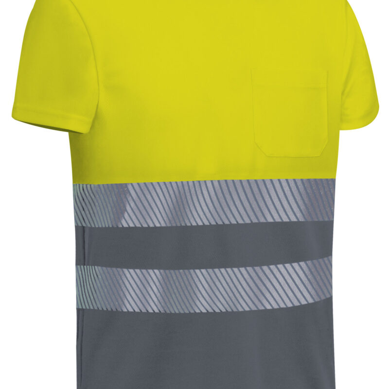 CAVAWEXAC Υψηλής ορατότητας S/S T-Shirt WEXFORD - Fluo Κίτρινο-Cement Γκρι